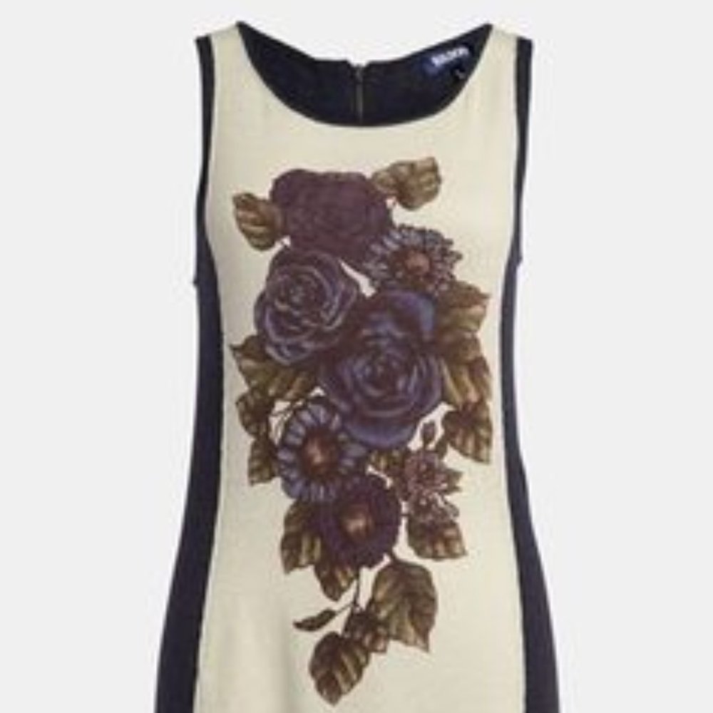 Tildon Rose Printed Lightweight Tank Sweater-M